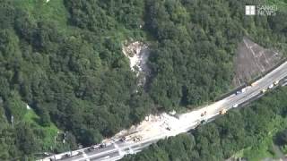 中央道で土砂崩れ 岐阜・瑞浪