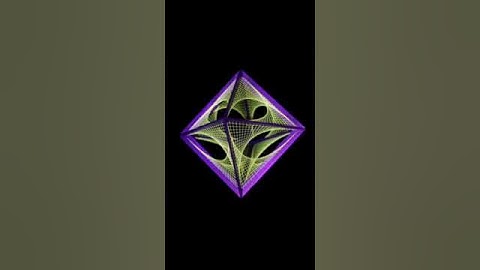 Platonic Solid Octahedron, fluorescent strings. Октаэдр с флуоресцентными нитями в ультрафиолете.