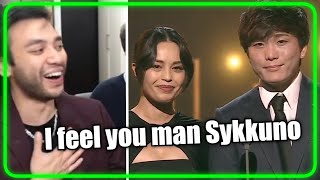 Gigguk's reaction to Sykkuno & Valkyrae appearing on the Crunchyroll Anime Awards