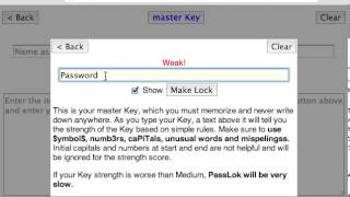 PassLok 1.6- Make a good master Key and its Lock screenshot 5