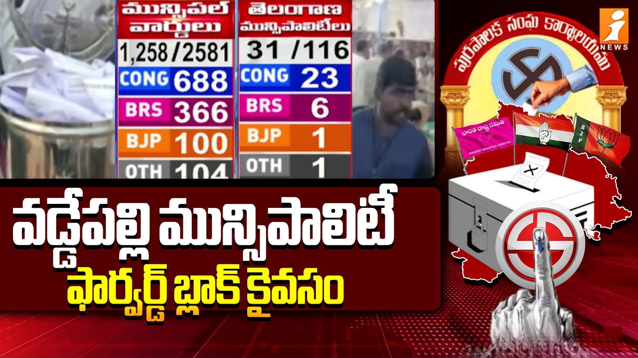 వడ్డేపల్లి మున్సిపాలిటీ ఫార్వర్డ్ బ్లాక్‌ కైవసం | Waddepalle Municipality | Election Results | iNews
