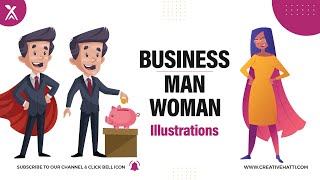 Creative Hatti - Business Men and Woman Illustration - Vector Characters - Indian Illustration
