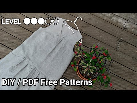 미돌남-(무료패턴 Free Patterns) 로우웨스트 민소매 원피스 옷만들기 / Making clothes Low West dress for womans / 服作り 手作教學