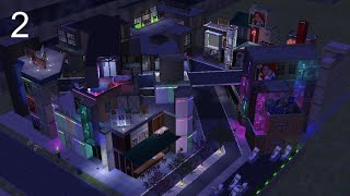 Sims 2 Build: [Part 2] Cyberpunk Poly Family Restaurant (BSD AU)