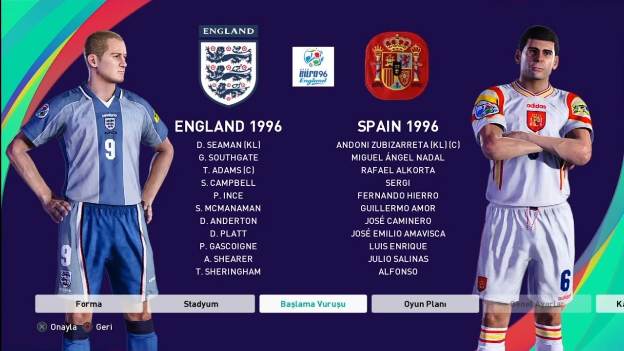 Euro 96 A Grubu 5.maç England Spain 