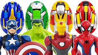 Marvel Avengers & Carbot Kung Go~! Hulk, Spider-Man, Iron Man, Captain America