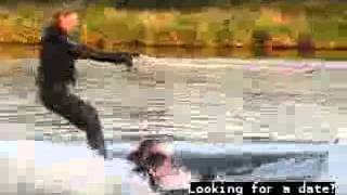 Female Waterskier Tramples Men
