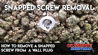 Famous How to remove a snapped screw from a wall plug Wealth