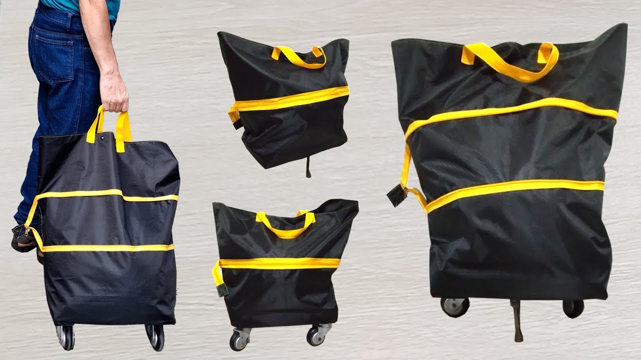 Como hacer una bolsa expandible con ruedas.