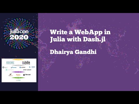 JuliaCon 2020 | Write a WebApp in Julia with Dashboards.jl | Dhairya Gandhi