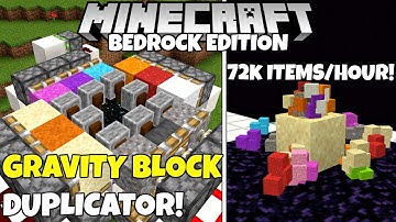 Minecraft Bedrock: (Broken) Easy Gravity Block Duplicator! 72,000 Items/Hour! MCPE Xbox PC Ps4