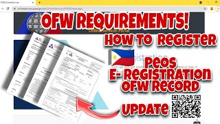 🇵🇭How to Register||Ofw record||Peos||E- registration||Online|| Link Below