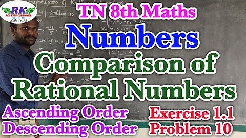 TN 8th Maths|Numbers|Comparision of Rational Numbers|Ascending and Descending Order|Exercise 1.1(10)