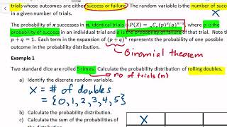 MDM4U1 4.3 Binomial probability distribution