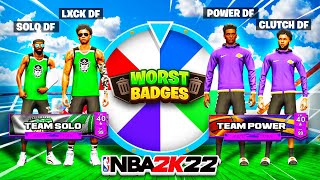 FIRST EVER 2v2 WHEEL OF WORST BADGES CHALLENGE IN NBA 2K22... (Bad Idea) 0 SHOOTING BADGES!? NBA2K22