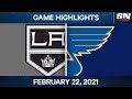 NHL Game Highlights | Kings vs. Blues – Feb. 22, 2021