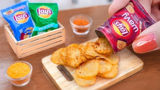 Satisfying Miniature Crispy Lay's Potato Chips 🥔 Mini Yummy's Potato Wafers Recipe 🥔 ASMR Cooking