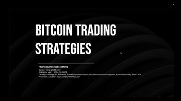 Bitcoin Trading Strategies - Financial Machine Learning | SRM Institute of Science and Technology
