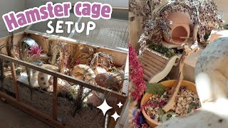 CLEAN + SET UP my Hamster's Natural Cage with Me! || Pawhut