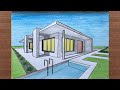 How to draw a house in 2point perspective