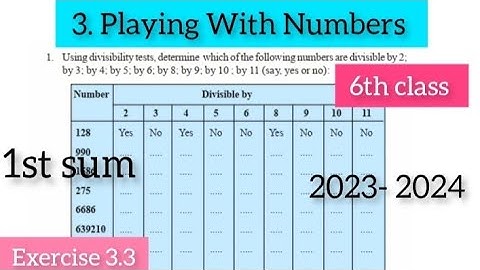 6th class maths || chapter 3 Exercise 3.3 || Playing with Numbers Ex 3.3 || 1st sum ||NCERT