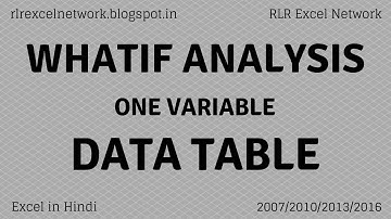 203* How to use ONE VARIABLE DATA TABLE ( WHATIF ANALYSIS ) Formula in Excel {Hindi}