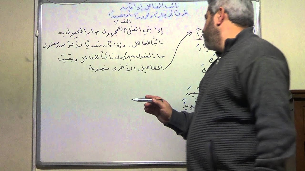 6 . النحو الواضح ، نائب الفاعل ظرفا أو جارا ومجرورا أو مصدرا