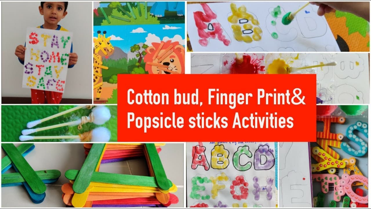 Simple DIY Activities for Kids I KidzBuy - cotton buds print, finger print & Popsicle sticks! Simple DIY Activities for Kids I KidzBuy - cotton buds print, finger print & Popsicle sticks!