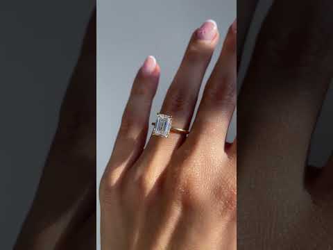Emerald Cut Solitaire Diamond Engagement Ring for Her !!