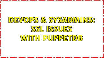 DevOps & SysAdmins: SSL issues with puppetdb