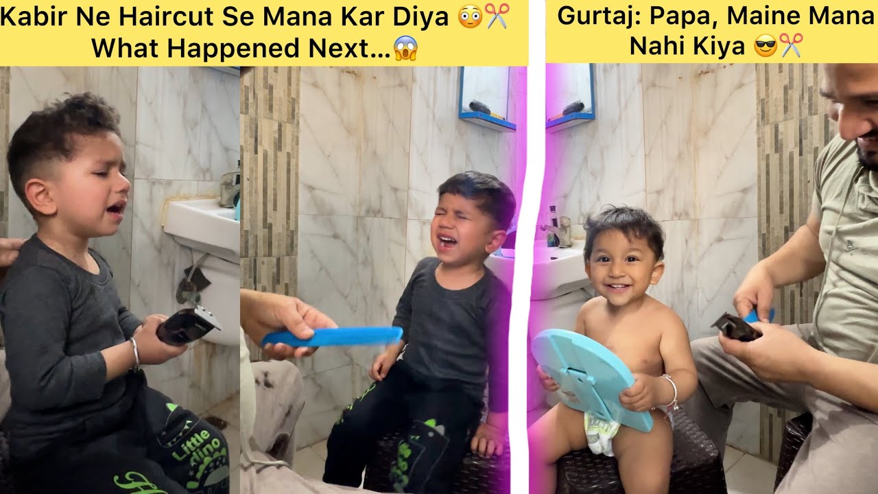Haircut Drama 😆 | Kabir vs Gurtaj | One Said NO 😢 One Said YES 😄 #hairstyle #hair #haircut 