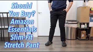 Essentials Mens Standard Straight-Fit Casual Stretch Khaki 