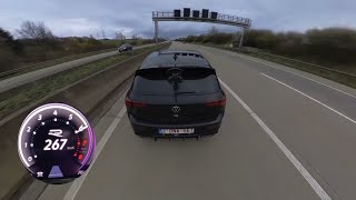 NEW! 2024 VW GOLF R - Launch control and Autobahn Topspeed - 'video game' POV