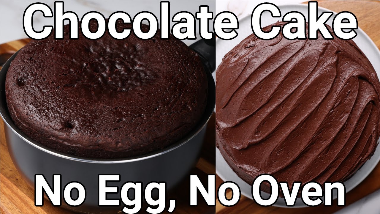 No Egg No Oven Chocolate Cake Recipe in Cooking Pan on Stove Top | Moist & Soft Choco Cake Frosting | Hebbar | Hebbars Kitchen