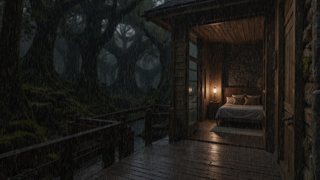 Погрузитесь В Сон В Уютной Темной Комнате 🌧️ | Естественные Звуки Дождя Для Сна Без Помех