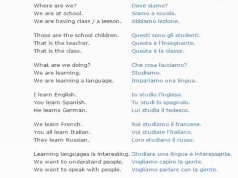 Italian lesson/English lessons how to study Italian 4 (At school)