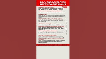 Back End Developer Interview Questions and Answers