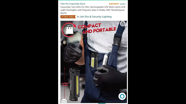 33 % off Coquimbo Tool Gifts for Men, Rechargeable LED Work Lights Grill Light Flashlights