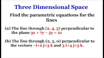 Finding the parametric equations for the lines