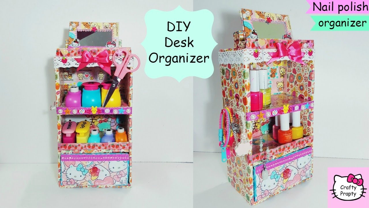 DIY Desk Organizer Cardboard / DIY Nail Polish Organizer ...