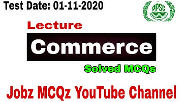 Lecturer Commerce Solved Paper 2020 : by PPSC : Held at 01-11-2020 : JobzMcqz