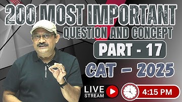 200 Most important questions part - 17 | CAT 2025 | #cat2025 #maths #catquantseries #aptitudetest