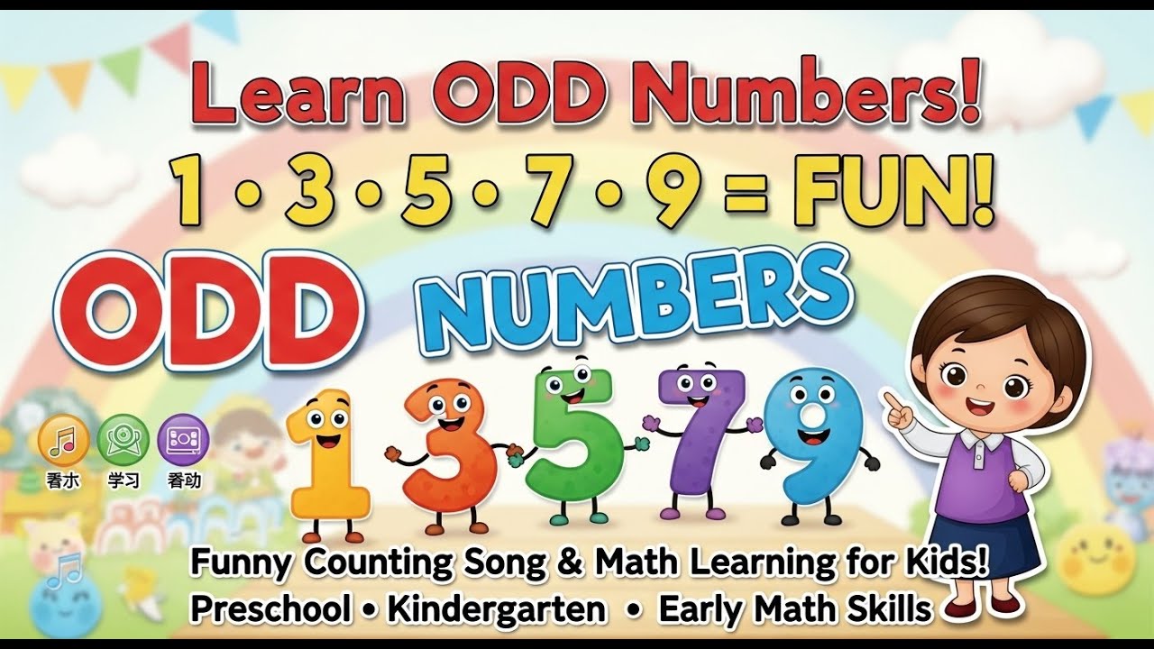 Learn Odd Numbers for Kids | Fun & Easy Math Learning Video | Learn 1 ...