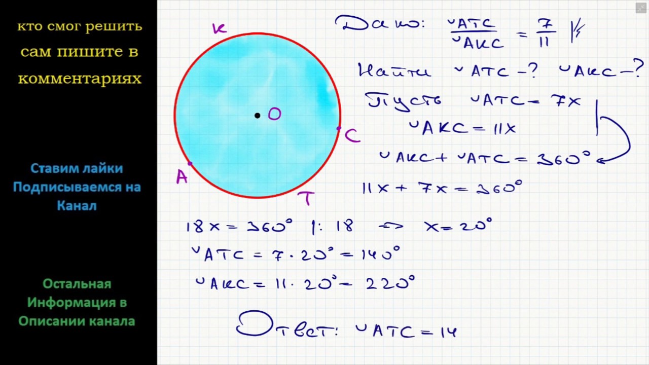 Геометрия Найдите градусные меры двух дуг окружности, на которые ее ...