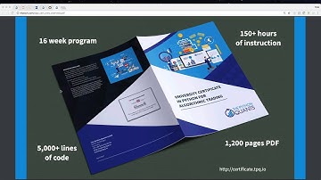 Certificate Program in Python for Algorithmic Trading | Introduction & Overview May 2018