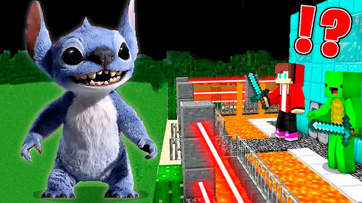 STITCH vs Security House JJ and Mikey in minecraft ! Lilo & Stitch Maizen