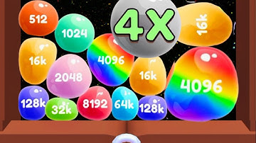 Jelly 2048 Puzzle Merge Game vs Hide Ball - Gameplay Walkthrough (Freeplay, Max Level)