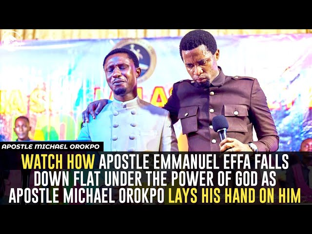 WATCH WHAT HAPPEN AS APOSTLE MICHAEL OROKPO IMPARTS APOSTLE EMMANUEL EFFA ISAAC||APST MICHAEL OROKPO class=