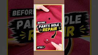 Easy Fabric Hole Repair at Home. #pantrepair #sewingtutorial #sewingtips