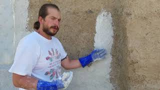 Earthbag Home Construction : Final Stucco Hand Apply Techniques